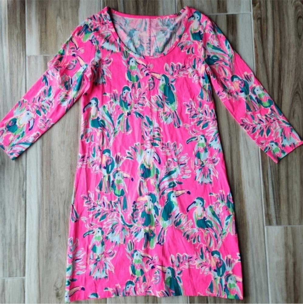 Lilly Pulitzer Pink Floral Long Sleeve Dress